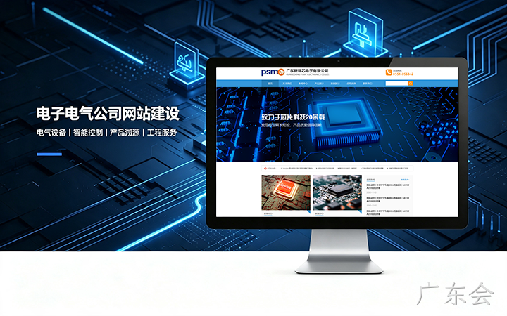 广东会电子电气公司网站建设_电器元器件企业官网设计制作